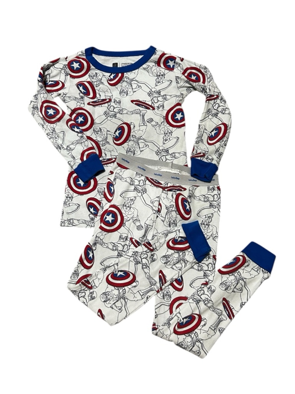 GAP Captain Shield Pajama Set - White with Red & Blue